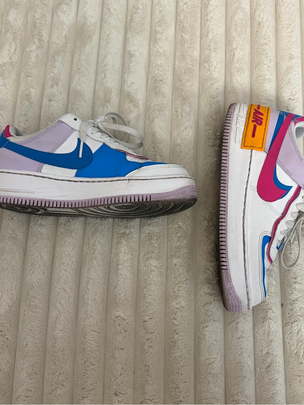 Nike Women’s Colorblock Air Force 1 Low Sneakers - White/Pink/Blue